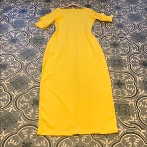Beautiful Yellow Maxi Dress with Pockets